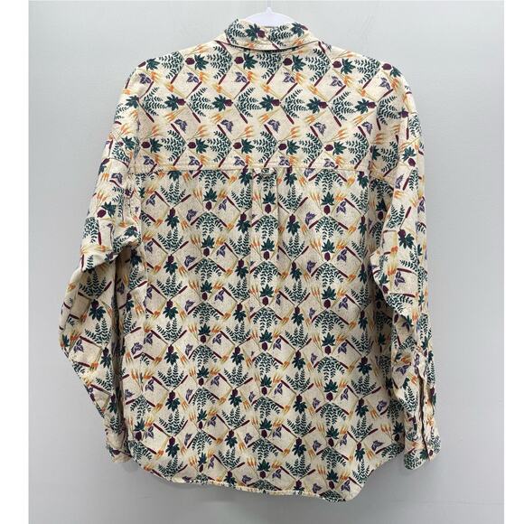 Vintage Columbia Gardening‎ Homestead Acorn Wheat Yellow Green Button Down Shirt - Picture 2 of 6